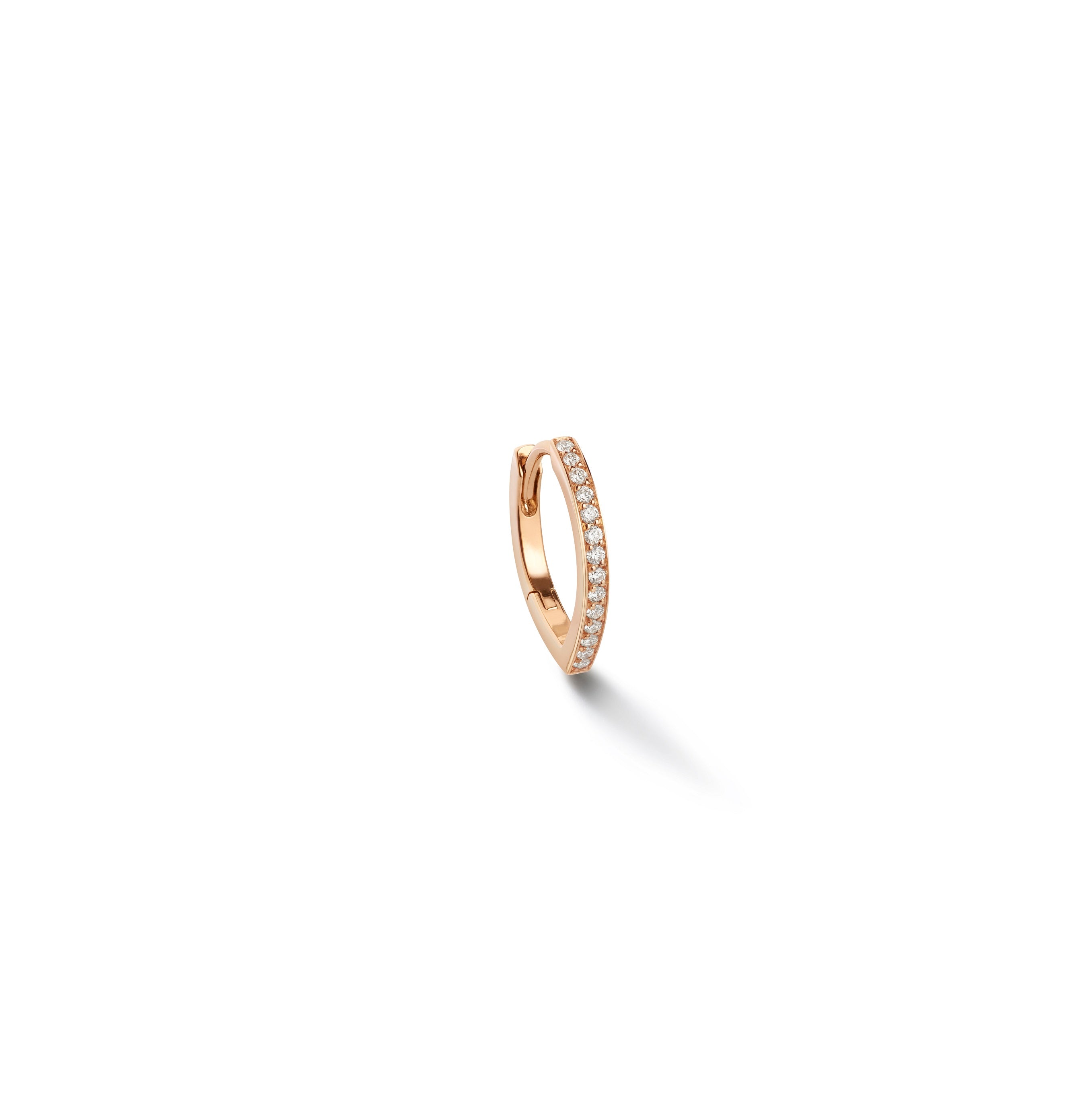 Antifer earring in pink gold paved with diamonds